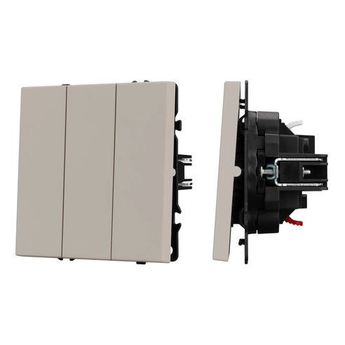 Механизм выключателя трехклавишный непроходной SWT-NOBE-MK03-SFPL-CA (230V, 10A) (Arlight, Кашемир)