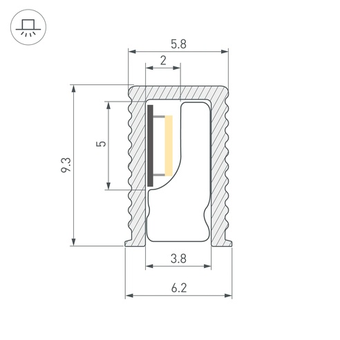 Профиль SL-MINI-6-H9-2000 ANOD BLACK (Arlight, Алюминий)