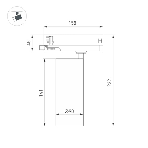 Светильник LGD-GERA-4TR-R90-30W Day4000 (BK, 24 deg, 230V) (Arlight, IP20 Металл, 5 лет)