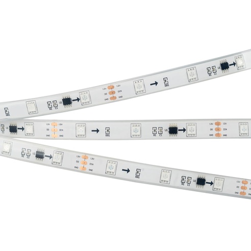 Лента светодиодная SPI-5000PGS-5060-30 12V Cx3 RGB (12mm, 7.2W/m, IP67) (Arlight, Закрытый, IP67)