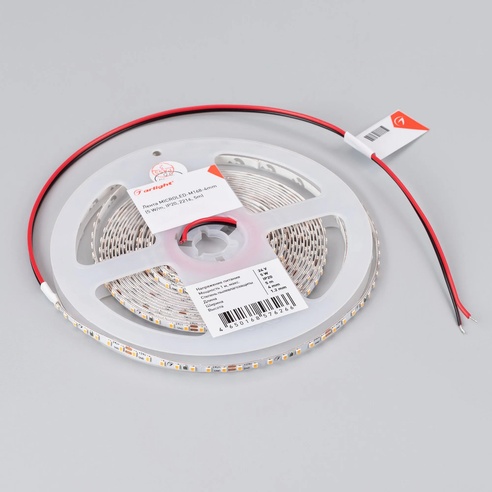 Лента светодиодная MICROLED-M168-4mm 24V Warm3500 (5 W/m, IP20, 2216, 5m) (Arlight, узкая)