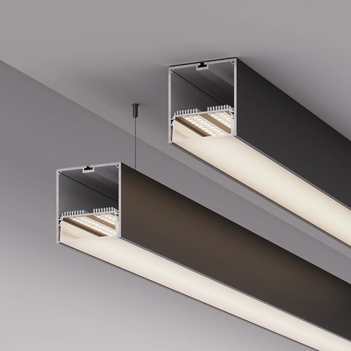 Профиль с экраном SL-LINE-7477-2500 BLACK+OPAL (Arlight, Алюминий)