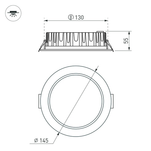 Светодиодный светильник LTD-145WH-FROST-16W Day White 110deg (Arlight, IP44 Металл, 3 года)