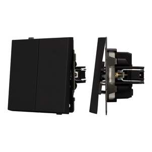 Механизм выключателя двухклавишный непроходной SWT-TENDO-MK02-SFPL-BK (230V, 10A) (Arlight, -)