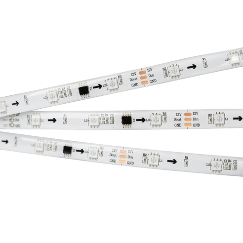 Лента светодиодная герметичная SPI-SE-B30-10mm 12V RGB-PX3 (7.2W/m, IP65, 5060, 5m) (Arlight, бегущий огонь)