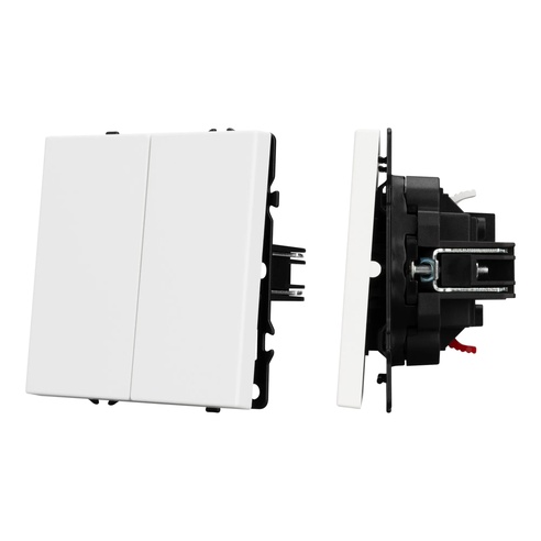 Механизм выключателя двухклавишный непроходной SWT-NOBE-MK02-SFPL-WH (230V, 10A) (Arlight, -)