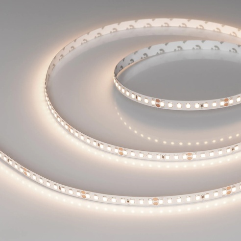 Лента светодиодная RT-A160-8mm 24V Warm3500 (12 W/m, IP20, 2835, 5m) (Arlight, высок.эфф.150 лм/Вт)