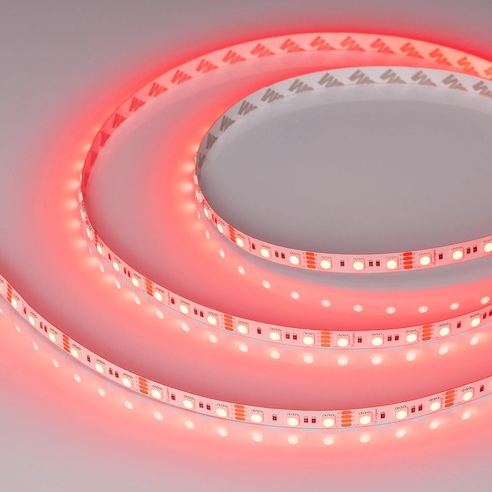 Лента светодиодная RT-B72-10mm 12V RGB (15 W/m, IP20, 5060, 5m) (Arlight, 15 Вт/м, IP20)