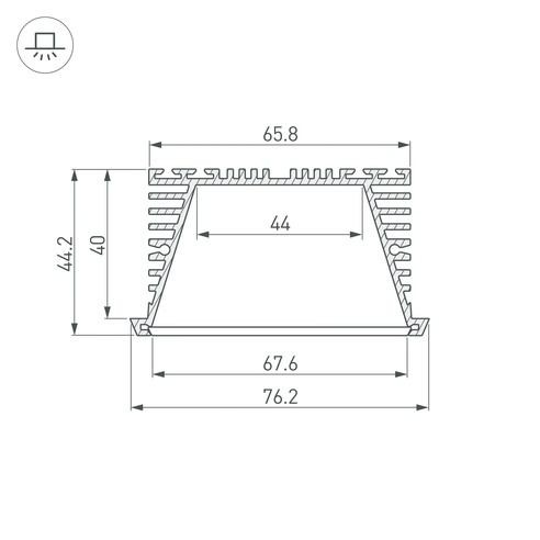 Профиль KLUS-POWER-RW70F-2000 ANOD (Arlight, Алюминий)
