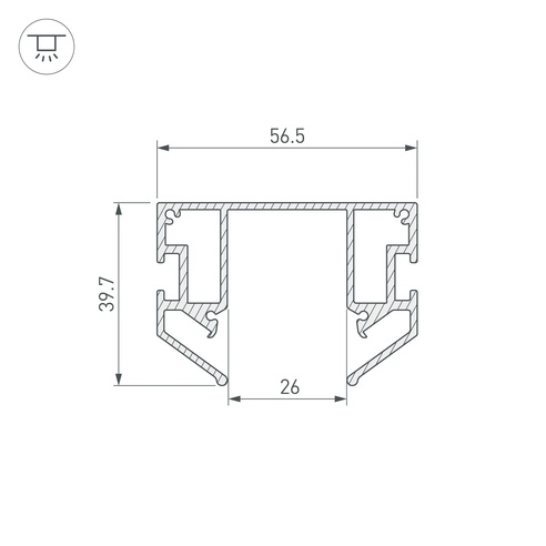 Профиль-держатель MAG-STRETCH-25-2000 (5LN) (Arlight, Алюминий)
