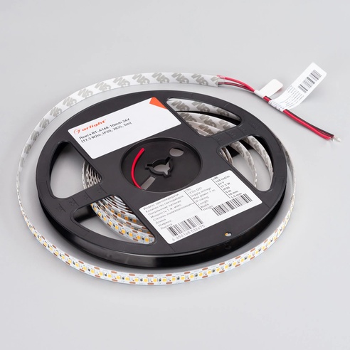 Лента светодиодная RT-A168-10mm 24V Warm2700-CX2 (17.3 W/m, IP20, 2835, 5m) (Arlight, 17 Вт/м, IP20)