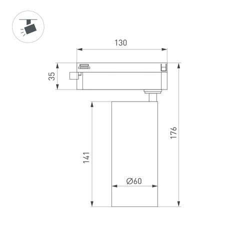 Светильник LGD-GERA-2TR-R60-15W Warm3000 (WH, 15 deg, 230V) (Arlight, IP20 Металл, 5 лет)