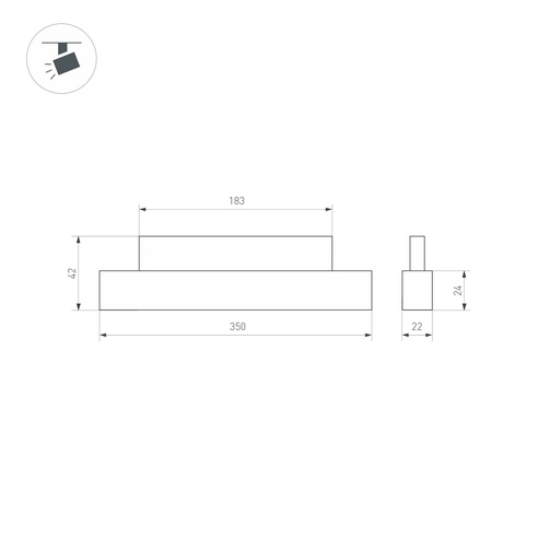 Светильник MAG-ORIENT-FLAT-L350-12W Warm3000 (WH, 100 deg, 48V) (Arlight, IP20 Металл, 5 лет)