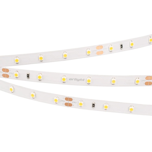 Лента светодиодная RT 2-5000 24V White6000 (3528, 300 LED, LUX) (Arlight, 4.8 Вт/м, IP20)