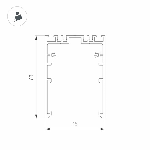 Трек MAG-TRACK-4563-3000 (WH, 5LN) (Arlight, IP20 Металл, 3 года)