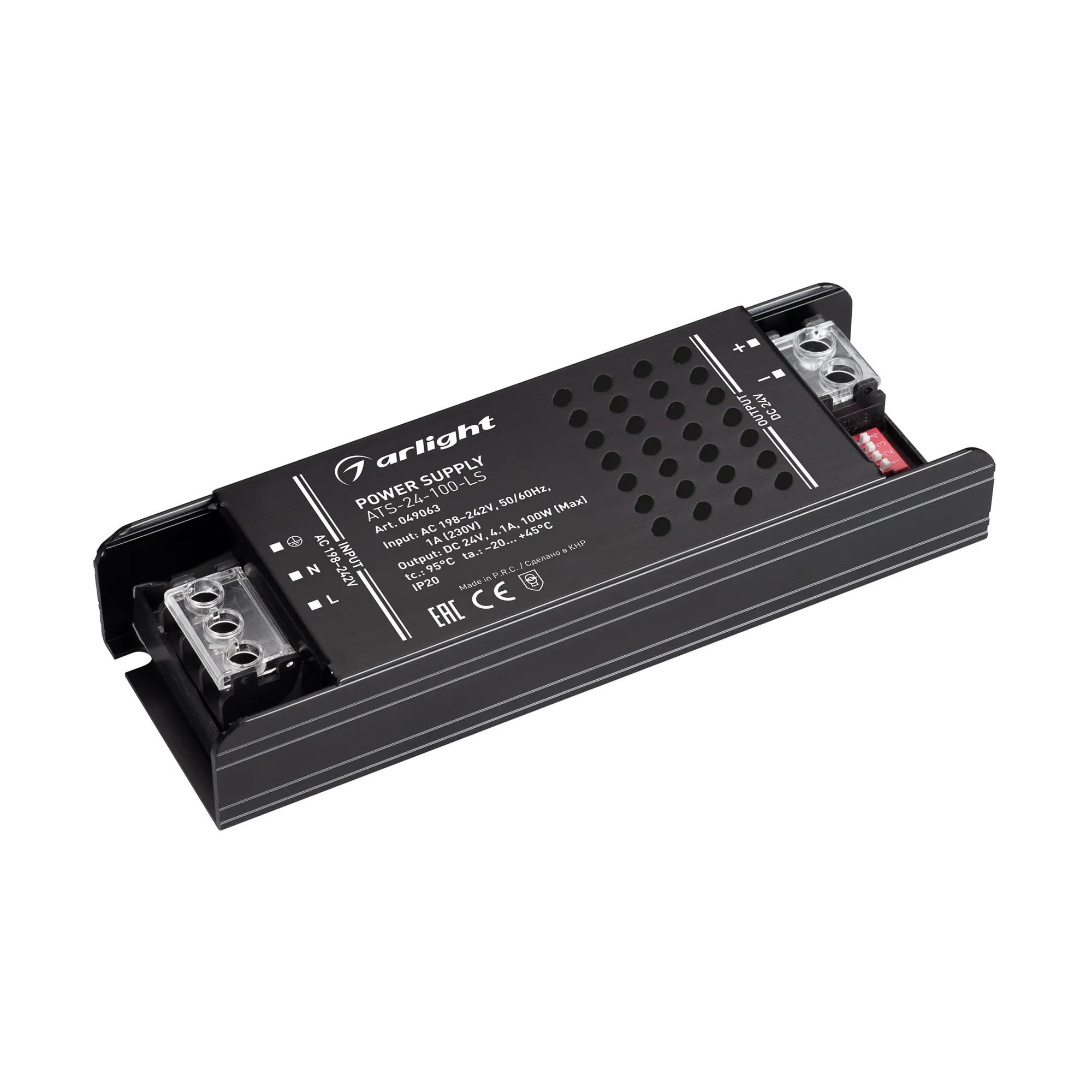 Блок питания ATS-24-100-LS (24V, 4.1A, 100W) (Arlight, IP20 Сетка, 5 лет) - изображение товара