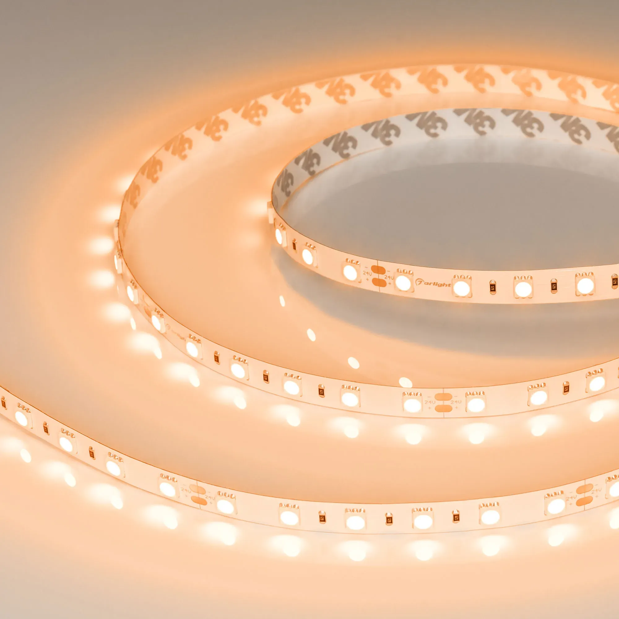 Лента светодиодная RT-B60-10mm 24V Orange (14.4 W/m, IP20, 5060, 5m) (Arlight, 14.4 Вт/м, IP20) - изображение товара