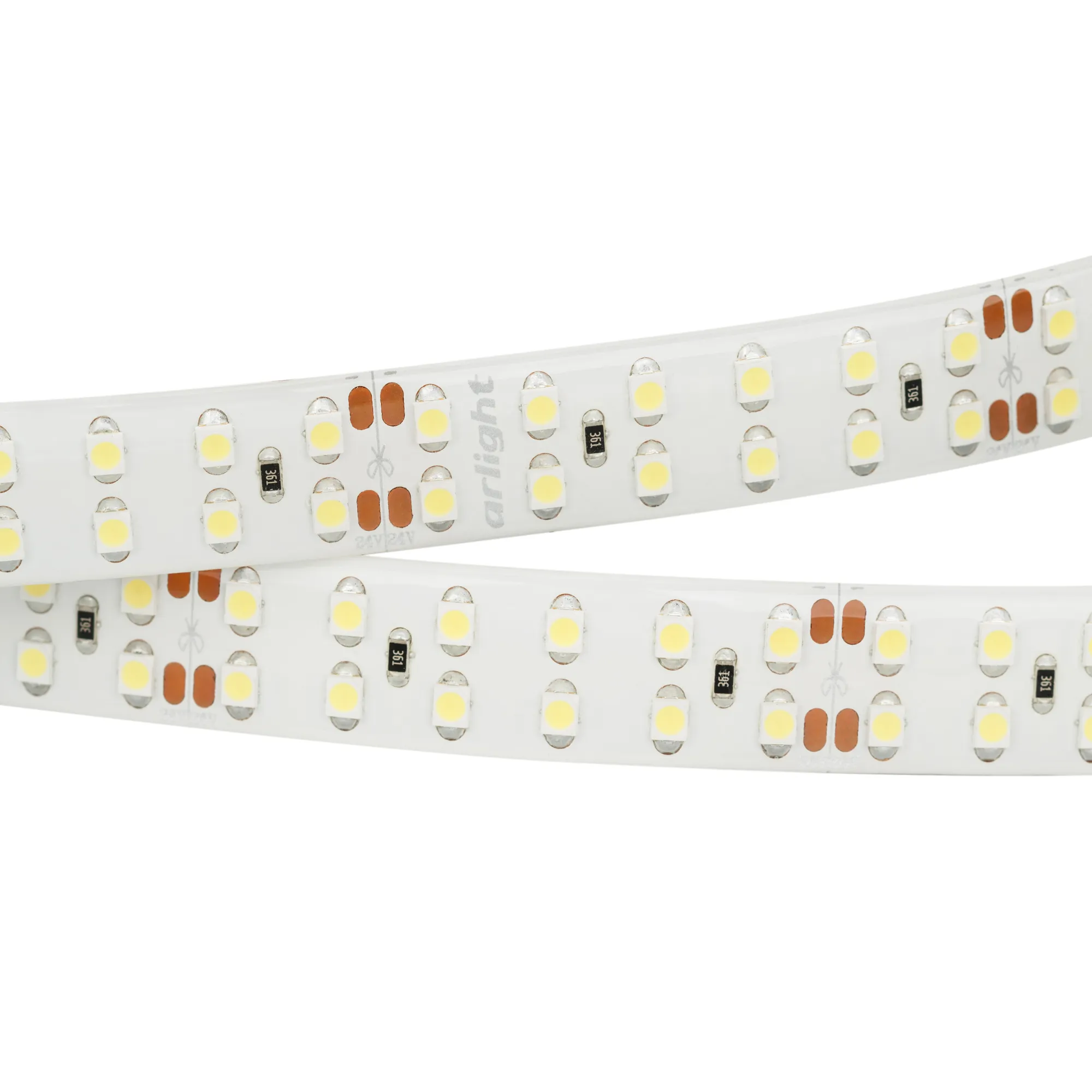 Лента светодиодная RTW 2-5000SE 24V Day 2x2 (3528, 1200 LED, LUX) (Arlight, 19.2 Вт/м, IP65)