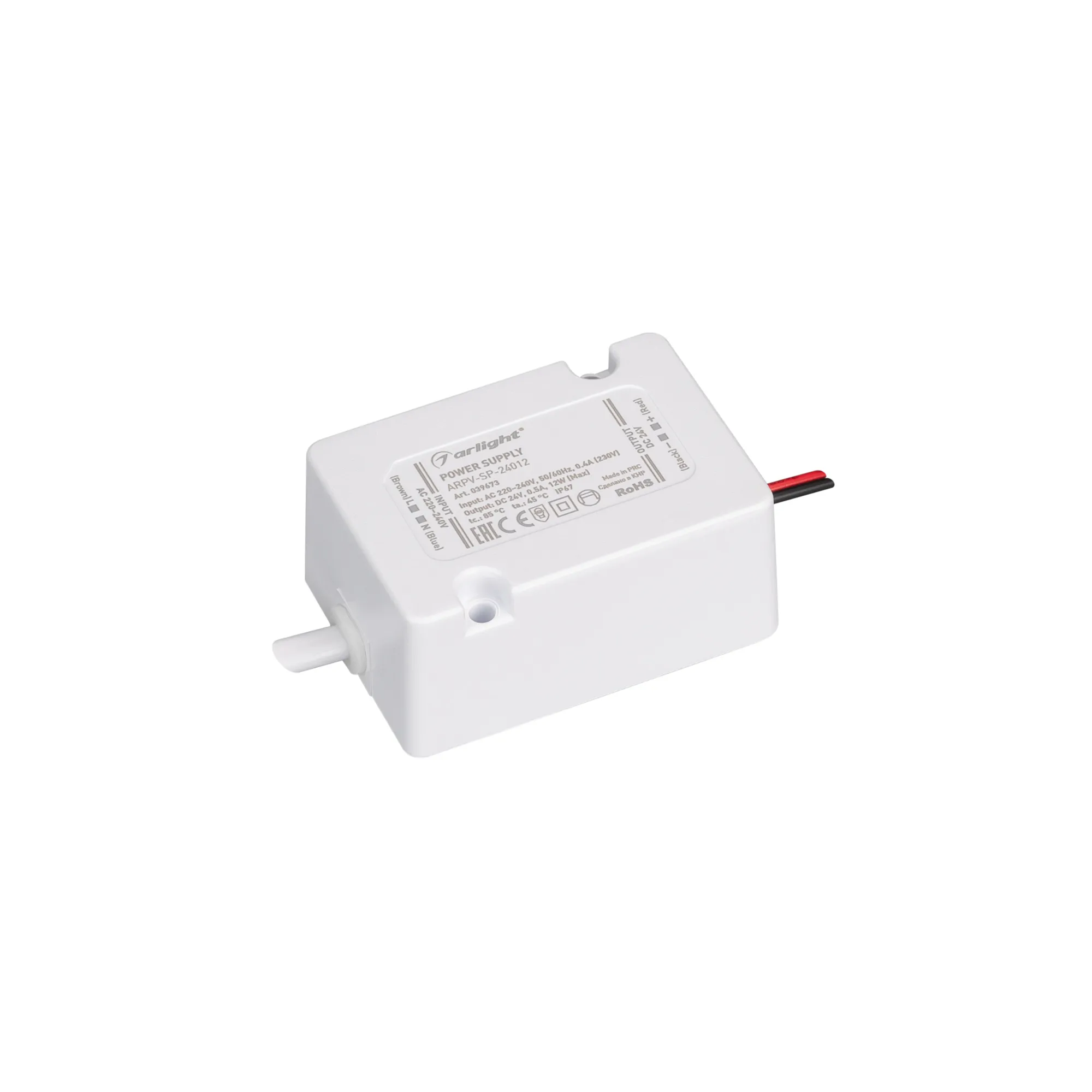 Блок питания ARPV-SP-24012 (24V, 0.5A, 12W) (Arlight, IP67 Пластик, 5 лет) - изображение товара