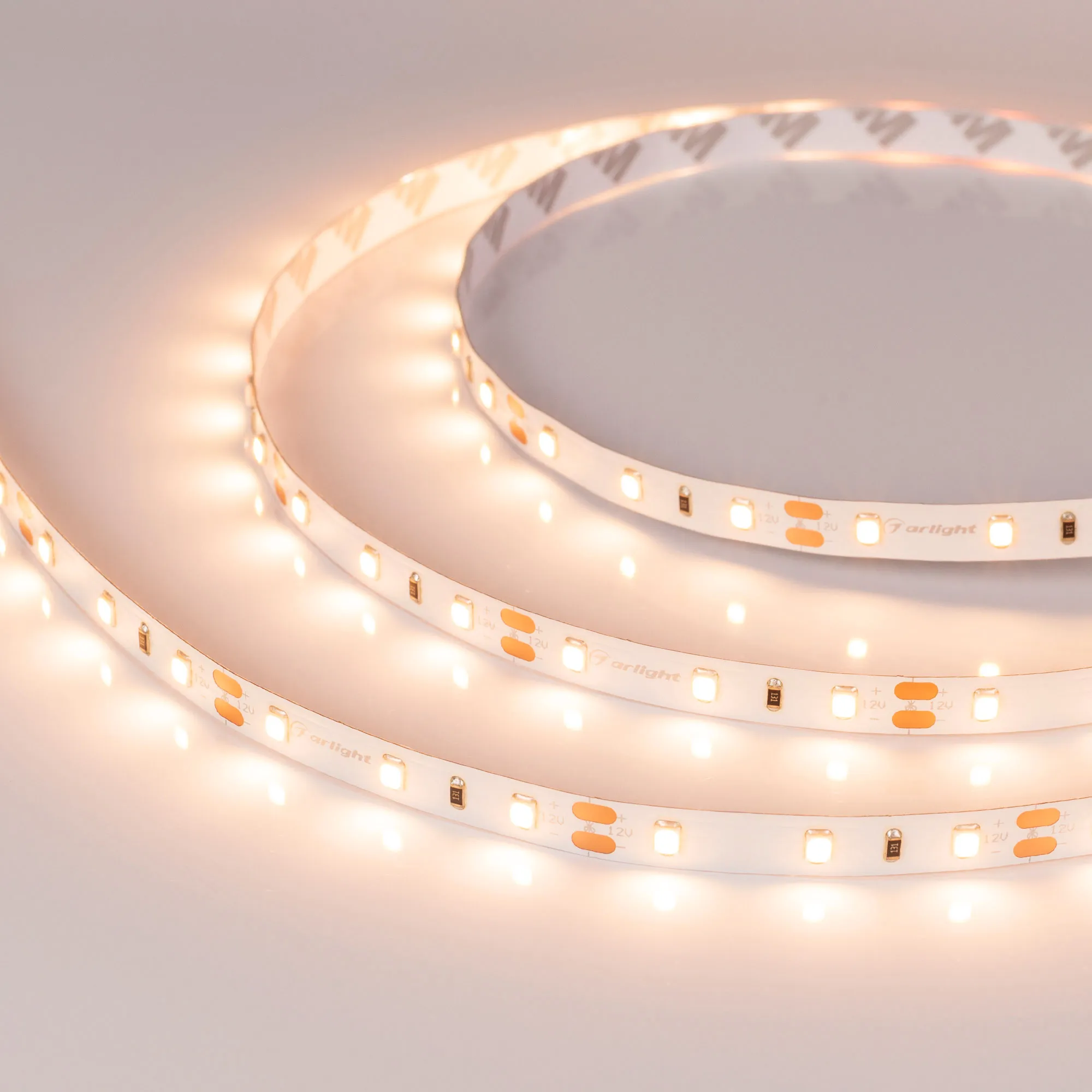 Лента светодиодная RT-A60-8mm 12V Warm2700 (4.8 W/m, IP20, 2835, 5m) (Arlight, 4.8 Вт/м, IP20)
