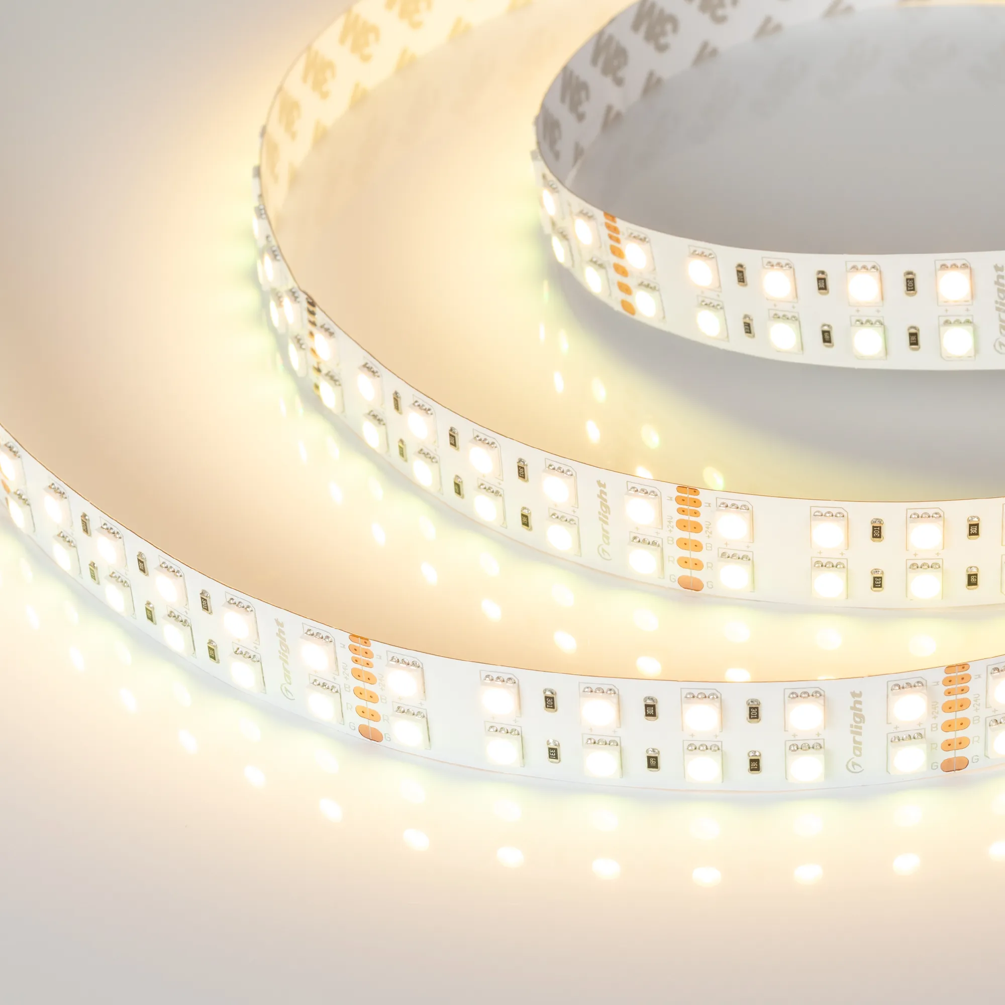 Лента светодиодная RT-B144-19mm 24V RGBW-Warm (32 W/m, IP20, 5060, 5m) (Arlight, Открытый)