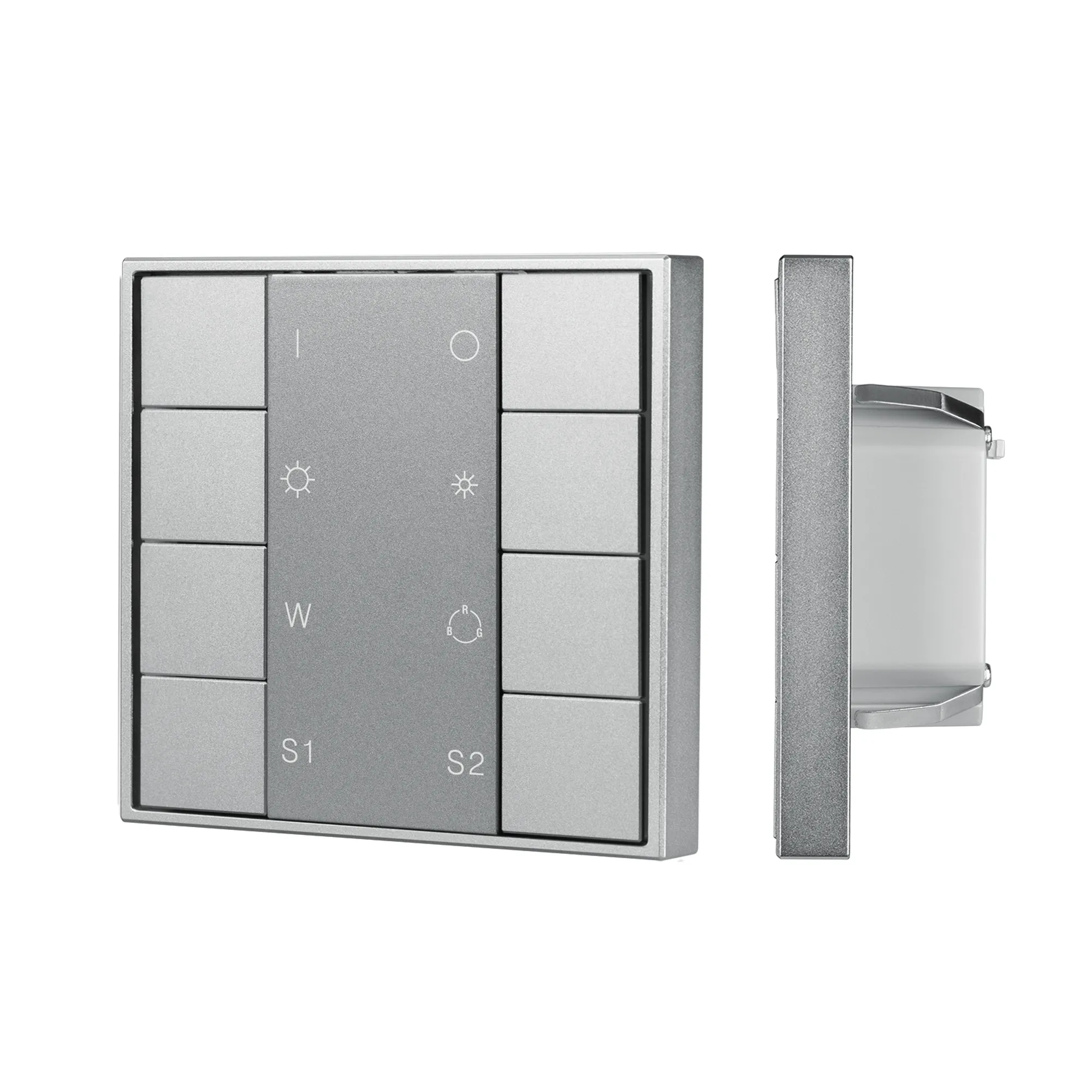 INTELLIGENT ARLIGHT Кнопочная панель DALI-201-23-1G-2SC-RGBW-DT8-IN Silver (BUS, Frame) (IARL, IP20 Металл, 3 года) - изображение товара