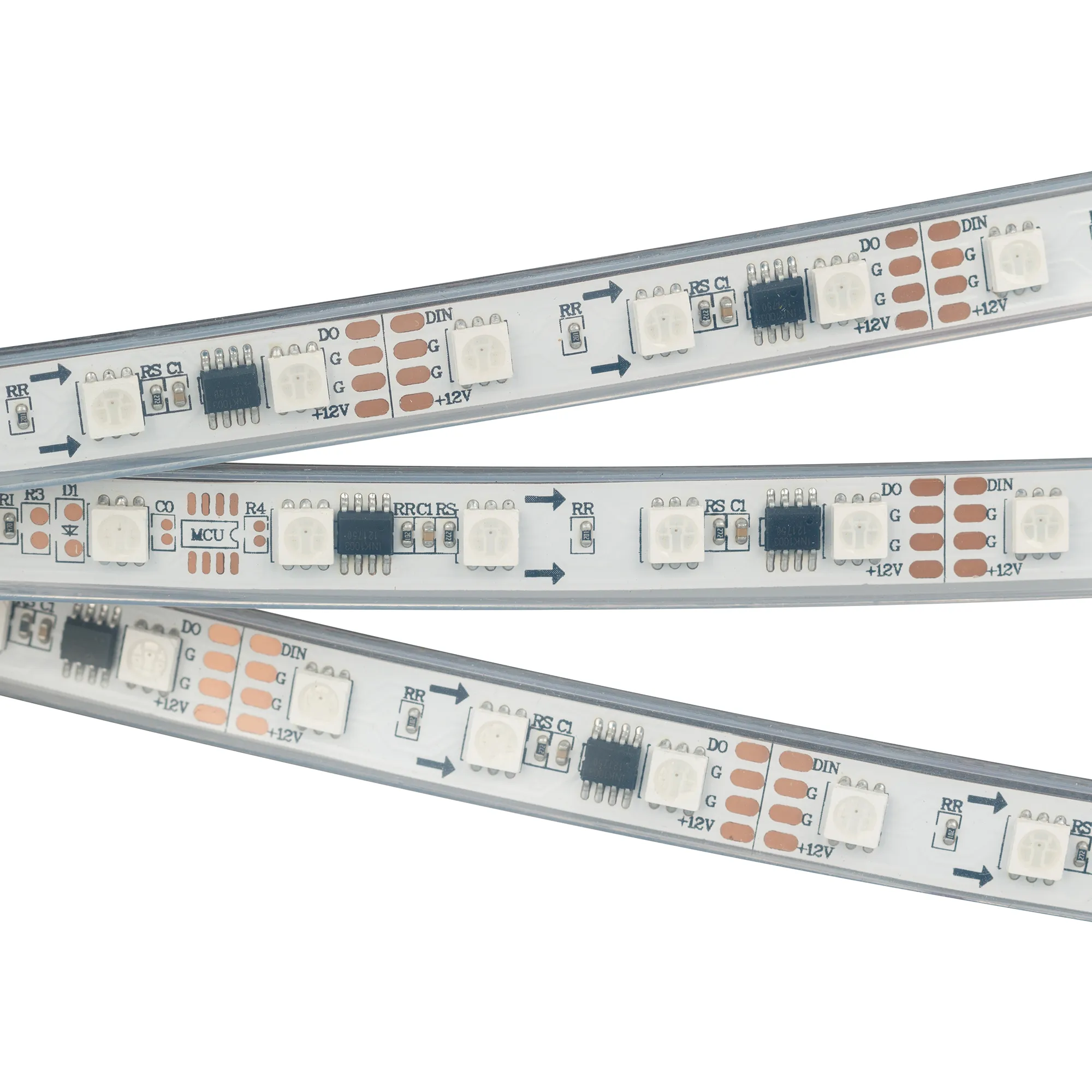 Лента светодиодная SPI-5000PGS-5060-60 12V Cx3 RGB-Auto (12mm, 13.2W/m, IP67) (Arlight, Закрытый, IP67)