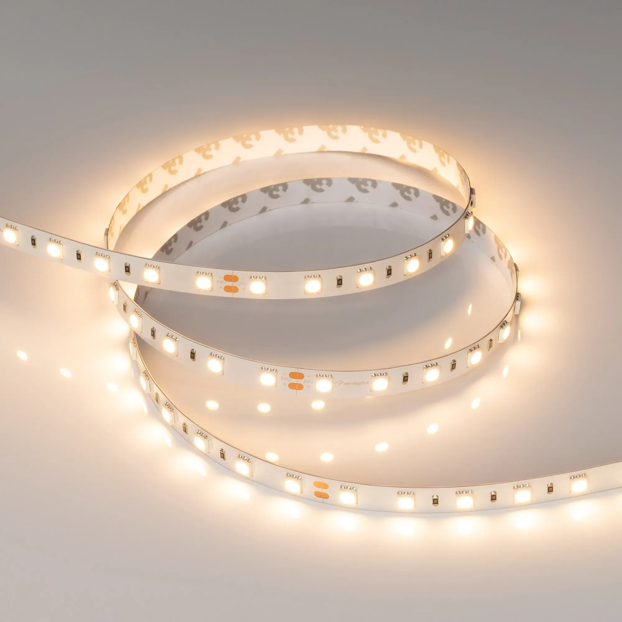 Лента светодиодная RT-B60-10mm 24V Warm2700 (14.4 W/m, IP20, 5m) (Arlight, 14.4 Вт/м, IP20)