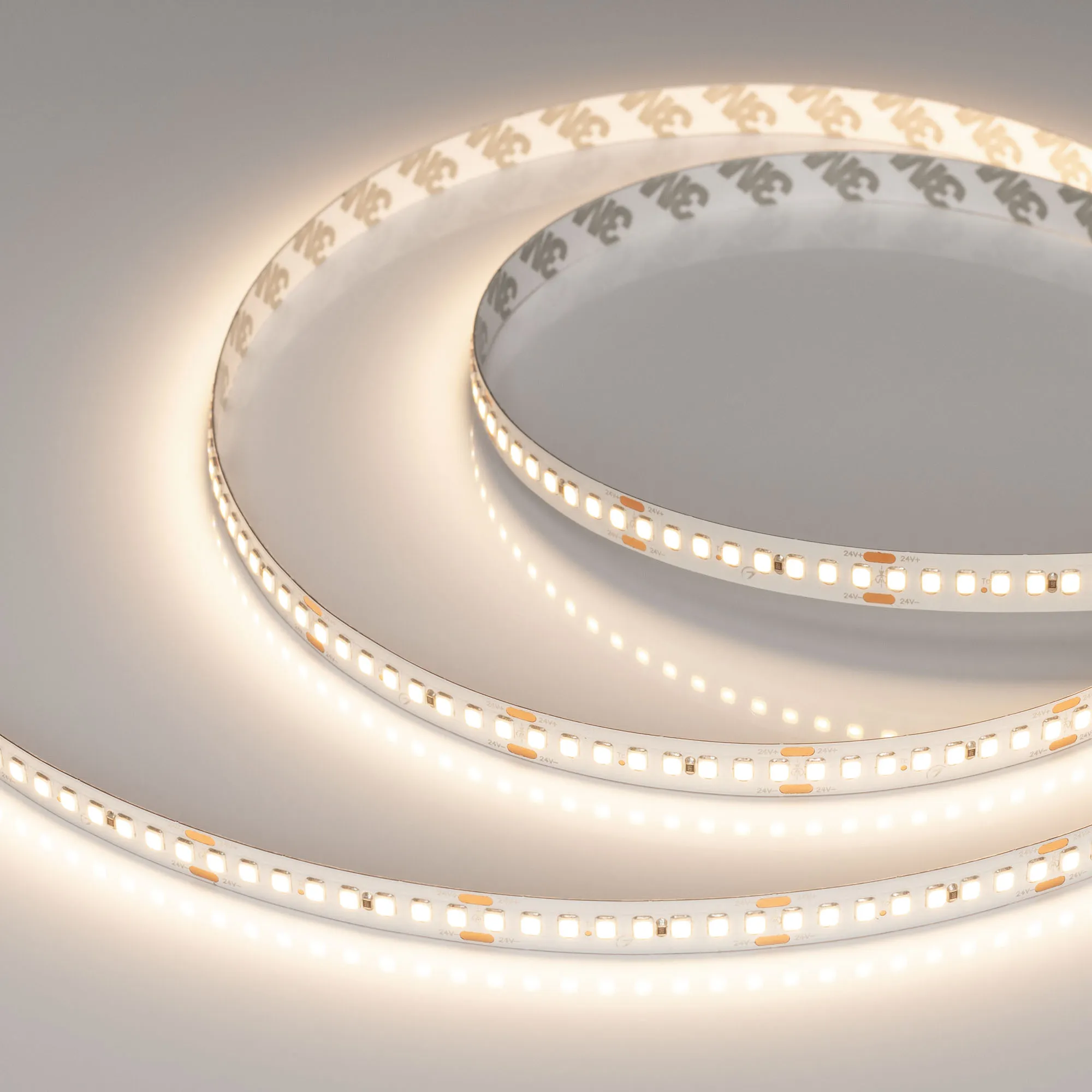 Лента светодиодная RT-A192-10mm 24V Warm3500 (17.6 W/m, IP20, 2835, 5m) (Arlight, высок.эфф.150 лм/Вт) - изображение товара