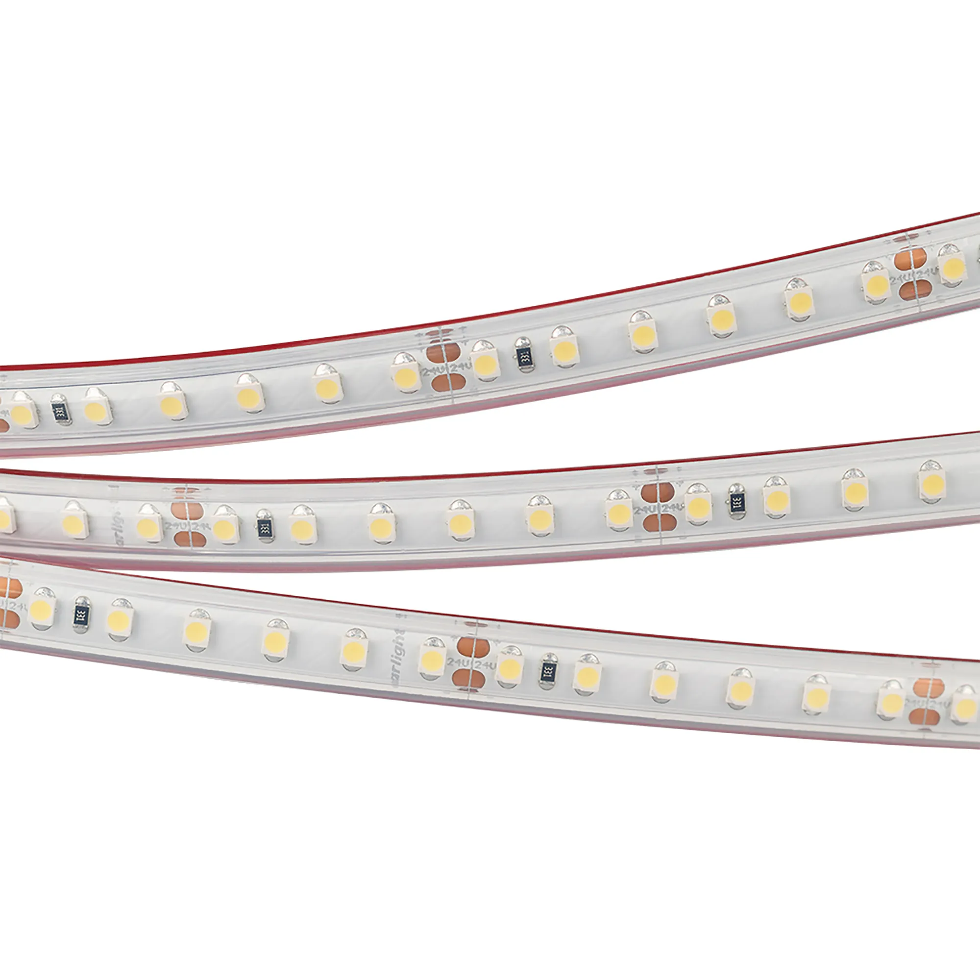 Лента светодиодная RTW 2-5000PS-50m 24V Warm3000 2x (3528, 120 LED/m, LUX) (Arlight, 9.6 Вт/м, IP67)