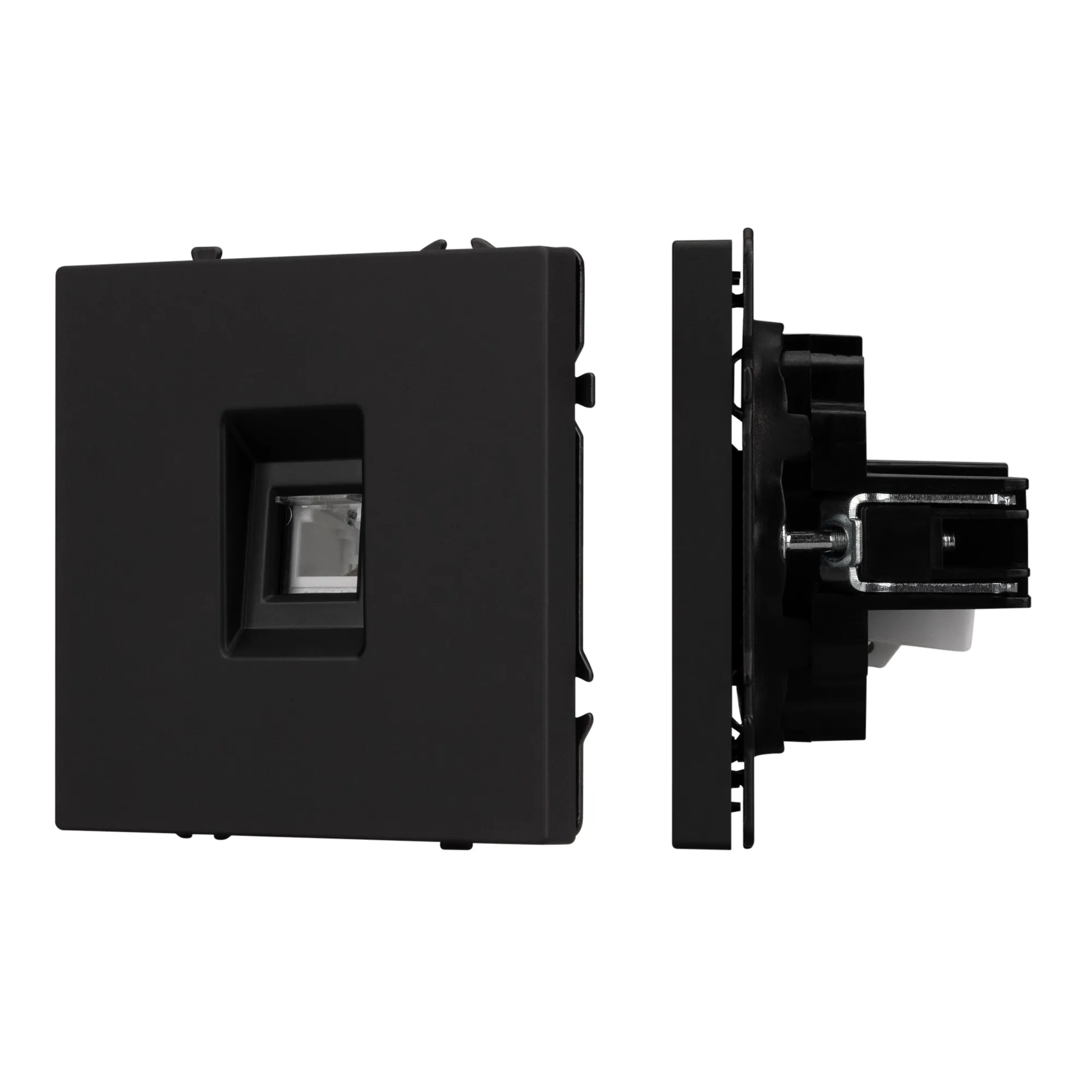 Механизм телефонной розетки SCT-NOBE-MTL1-SFPL-BK (RJ-11, 4C) (Arlight, Черный оникс)