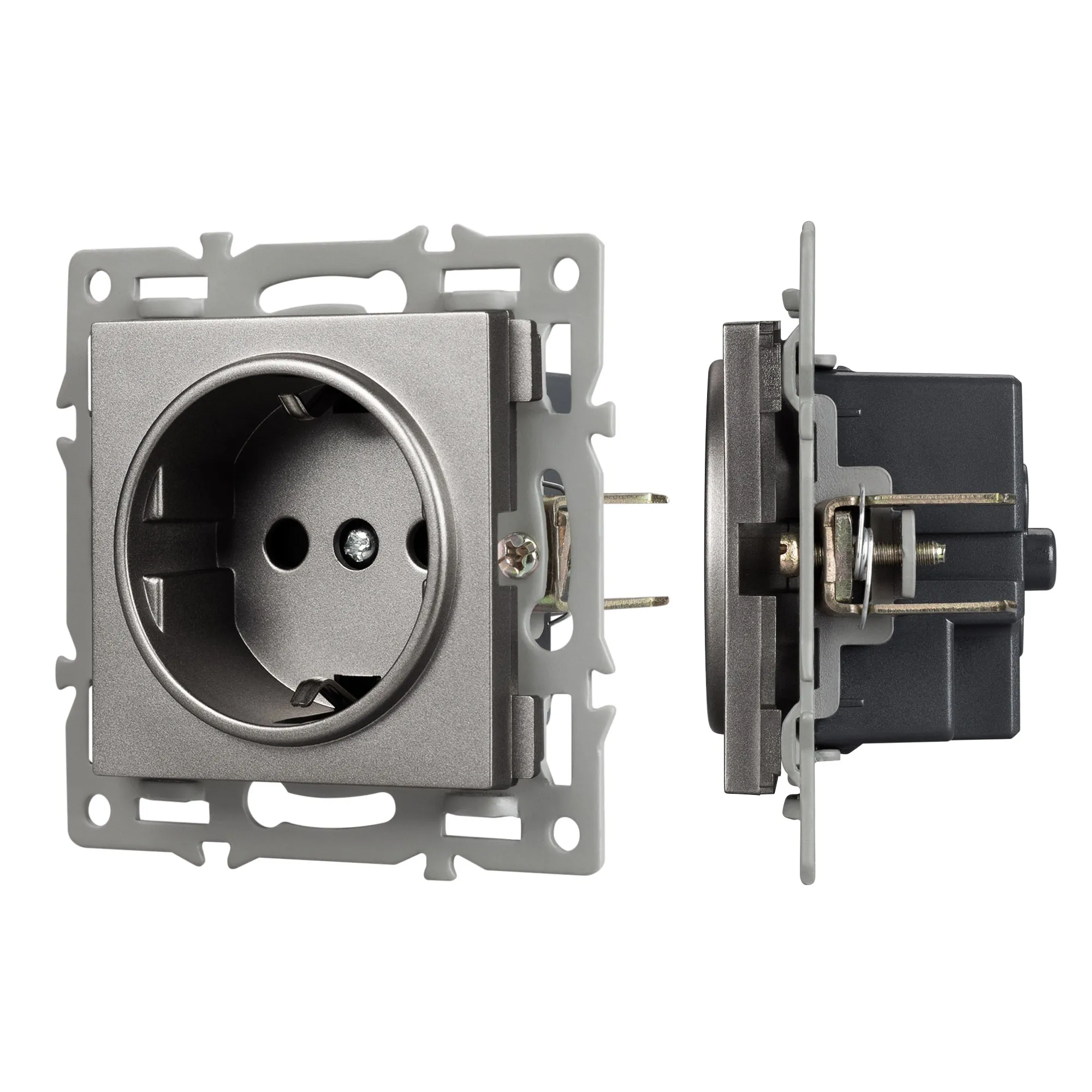 Механизм электрической розетки SCT-MEU1-PL-GR (250V, 16A) (Arlight, -) - изображение товара
