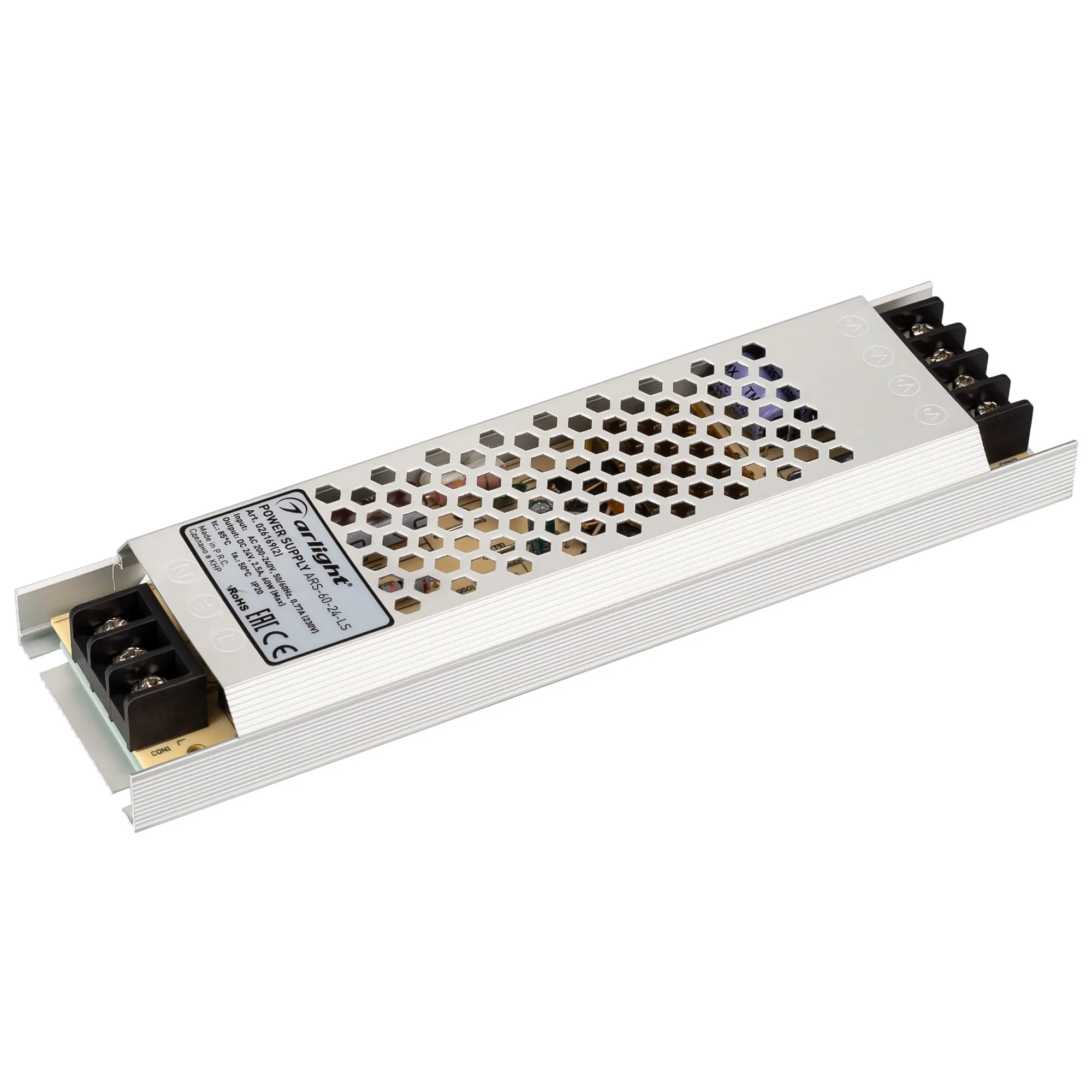 Блок питания ARS-60-24-LS (24V, 2.5A, 60W) (Arlight, IP20 Сетка, 2 года) - изображение товара