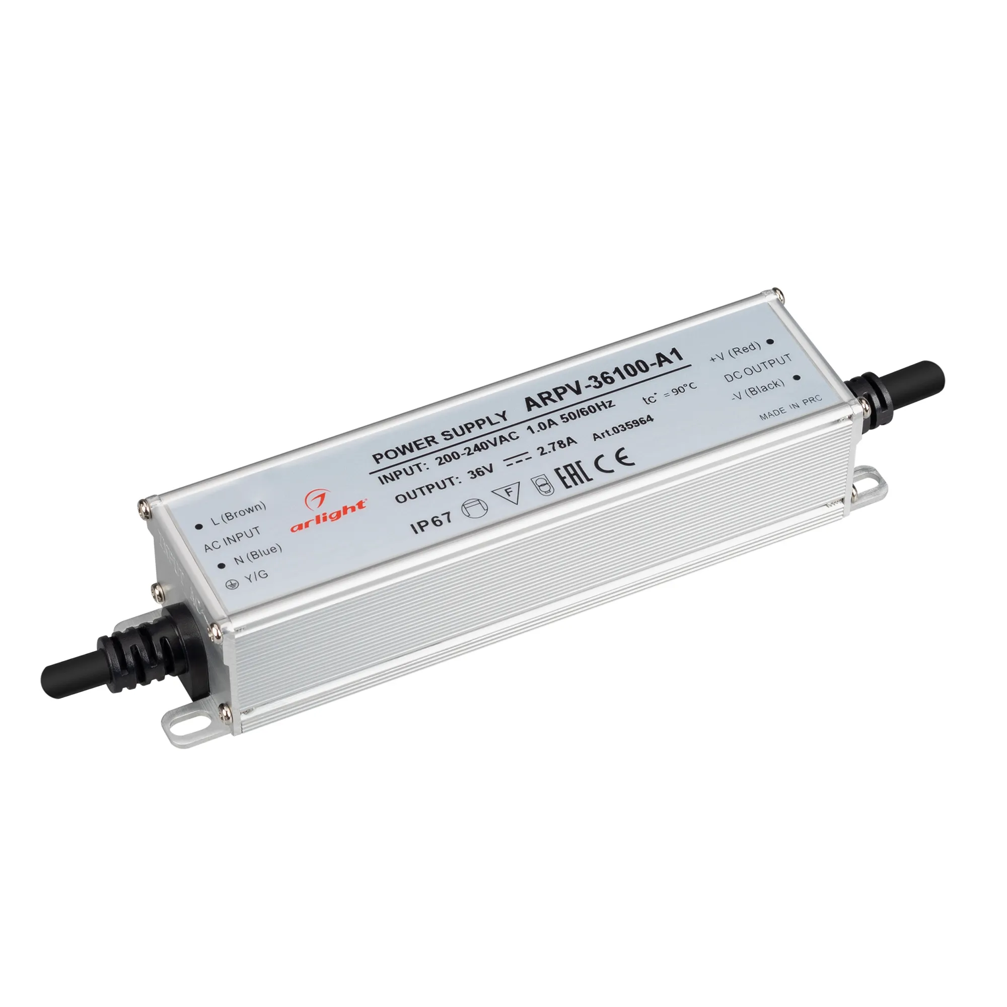 Блок питания ARPV-36100-A1 (36V, 2.78A, 100W) (Arlight, IP67 Металл, 3 года) - изображение товара