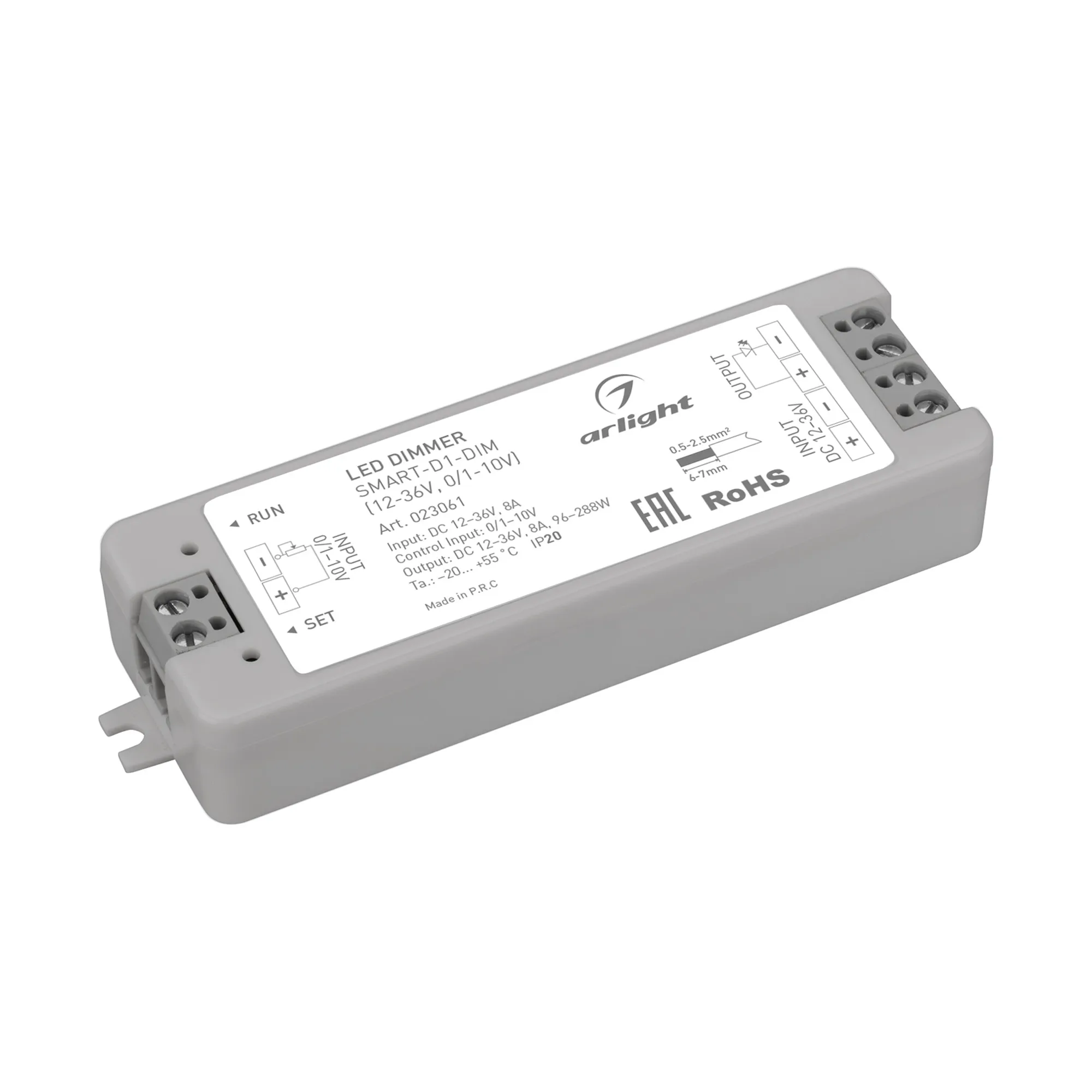 Диммер SMART-D1-DIM (12-36V, 0/1-10V) (Arlight, IP20 Пластик, 5 лет) - изображение товара