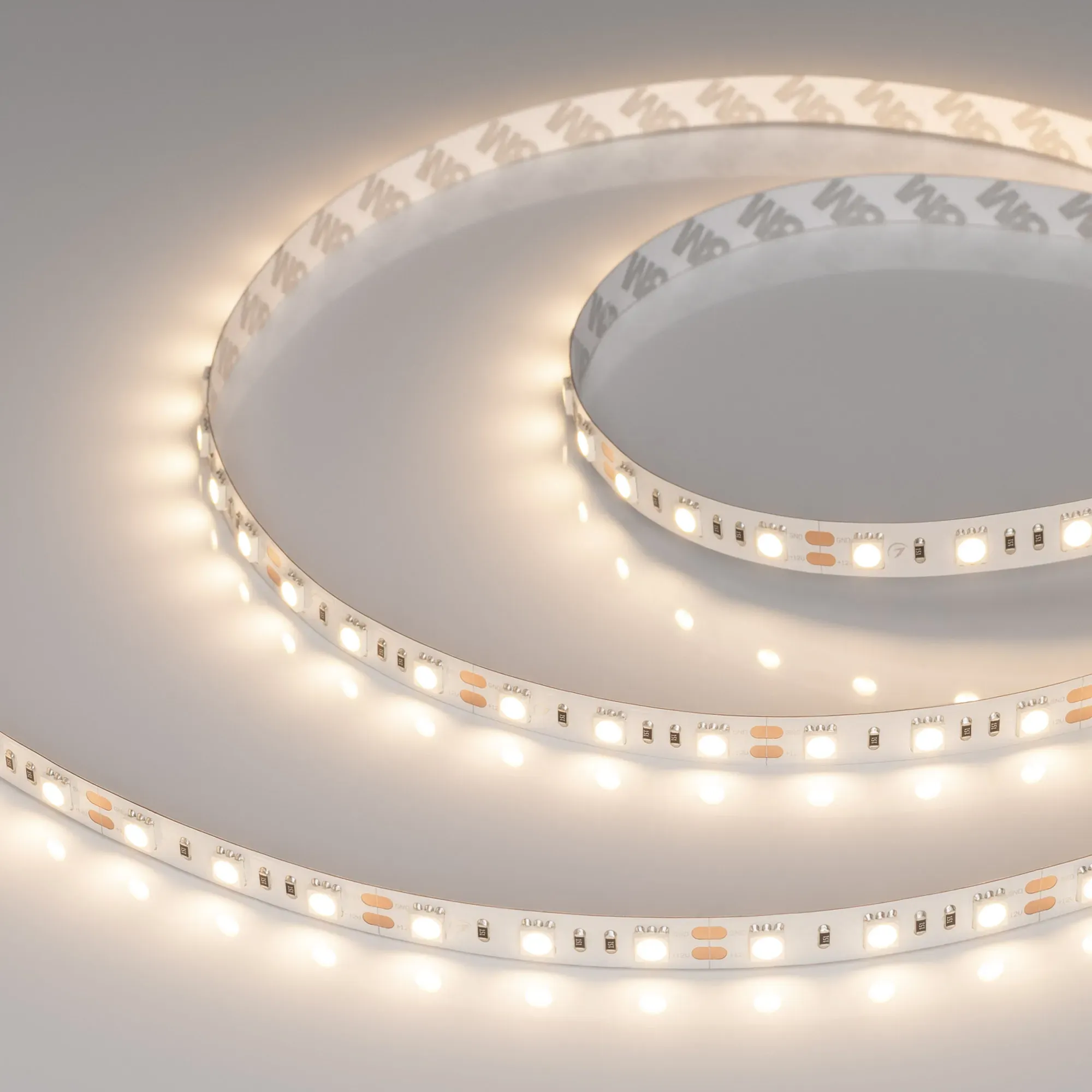Лента светодиодная RT-B60-10mm 12V Warm3000 (14.4 W/m, IP20, 5060, 5m) (Arlight, 14.4 Вт/м, IP20) - изображение товара